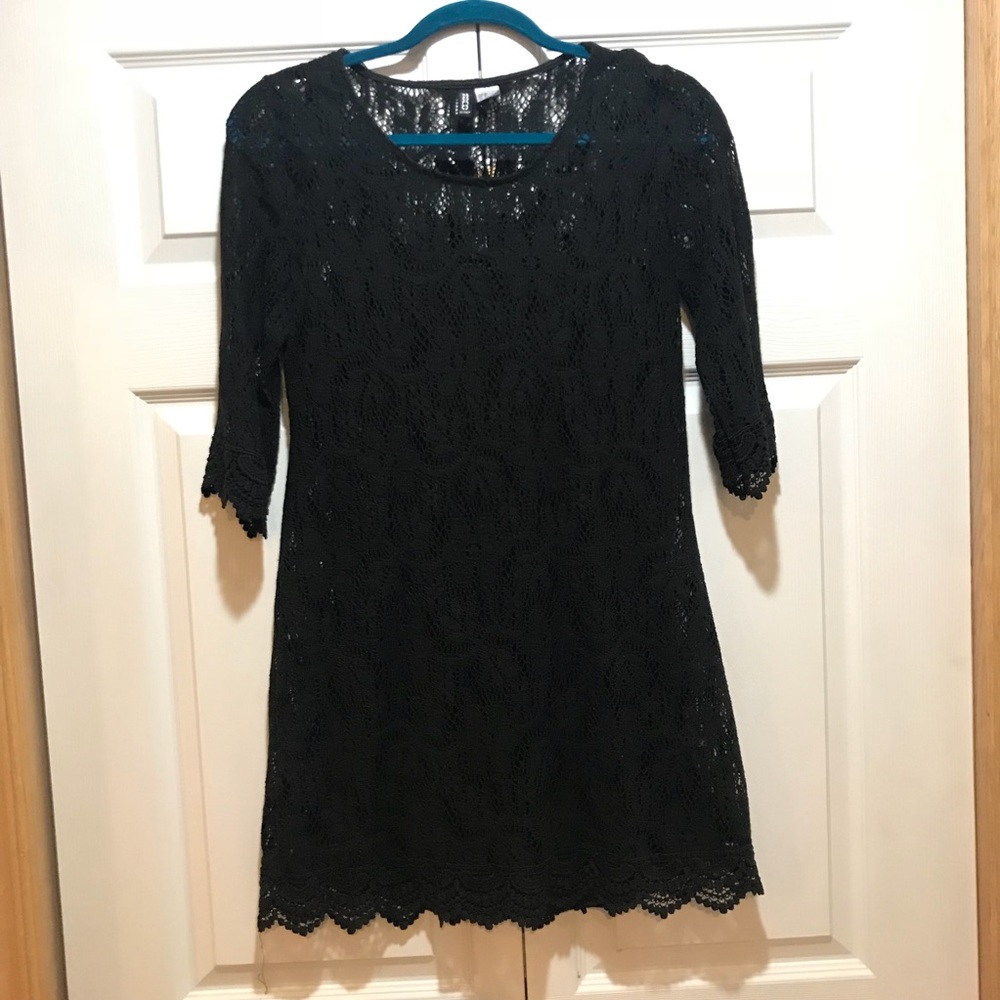 Black Lace Shift Dress